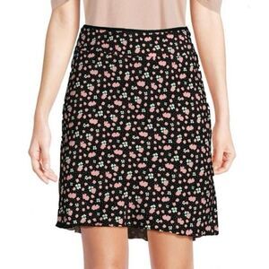 Free People Irl Floral Mini Slip Skirt in Black Combo Size 0 **FITS A 4/6 $60